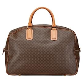 Céline-Celine Macadam Boston Bag Brown PVC Leather-Brown