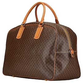 Céline-Celine Macadam Boston Bag Brown PVC Leather-Brown