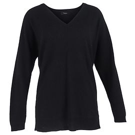 V-Ausschnitt Pullover aus schwarzem Kaschmir von Theory Schwarz