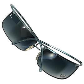 Gucci-Gucci Dark Navy Blue Green Gradient Strass Rhinestone Logo Rimless Sunglasses GG2653-Green,Navy blue