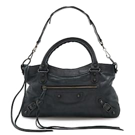 Balenciaga-Balenciaga Fast Handbag in Gray Leather-Brown