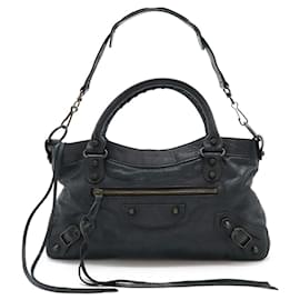Balenciaga-Balenciaga Fast Handbag in Gray Leather-Brown