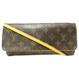 Louis Vuitton-Louis Vuitton Monogram Pochette Twin GM M51852 Bag-Brown,Monogram