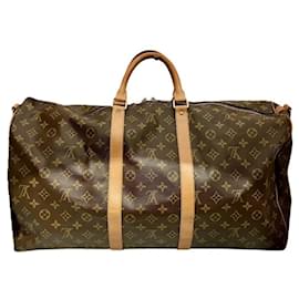 Louis Vuitton-Louis Vuitton Monogram Keepall Bandouliere 55-Brown,Monogram