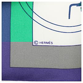 Hermès-Hermès Green Ex Libris Silk Scarf-Green