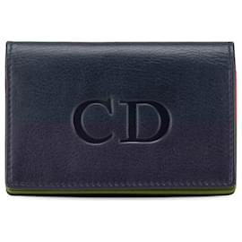 Dior-Dior Blue Leather Card Case-Blue,Navy blue