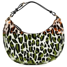 Fendi-Fendi Brown Small Leopard Print Pony Hair Fendigraphy Hobo-Brown