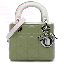 Dior-Dior Pink Mini Tricolor Lambskin Cannage Lady Dior-Pink