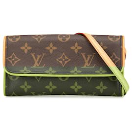Louis Vuitton-Louis Vuitton Brown Monogram Pochette Twin PM-Brown