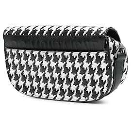 Dior-Dior Black Embossed Calfskin Houndstooth Bobby East West Crossbody-Black,Other