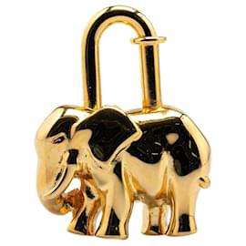 Hermès-Hermès Gold Gold Plated Elephant Cadena Charm-Golden