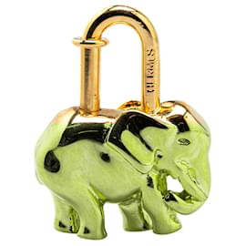 Hermès-Hermès Gold Gold Plated Elephant Cadena Charm-Golden