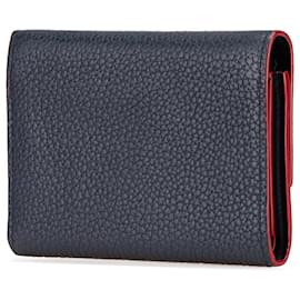 Louis Vuitton-Louis Vuitton Blue Taurillon Capucines Compact Wallet-Blue,Navy blue