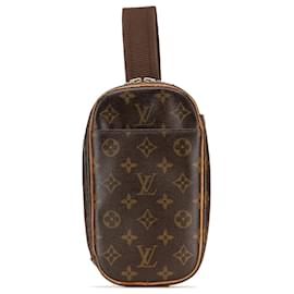 Louis Vuitton-Louis Vuitton Brown Monogram Pochette Gange-Brown