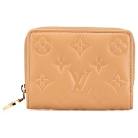 Louis Vuitton-Louis Vuitton Brown Monogram Embossed Coussin Lou Wallet-Brown,Camel