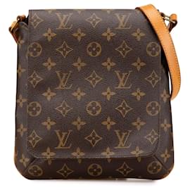 Louis Vuitton-Louis Vuitton Brown Monogram Musette Salsa Short Strap-Brown