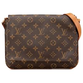Louis Vuitton-Louis Vuitton Brown Monogram Musette Tango Short Strap-Brown