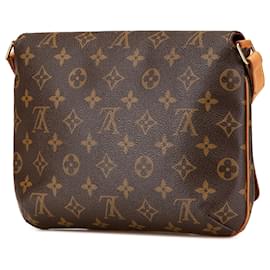 Louis Vuitton-Louis Vuitton Brown Monogram Musette Tango Short Strap-Brown