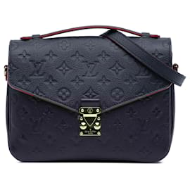 Louis Vuitton-Louis Vuitton Blue Monogram Empreinte Pochette Metis-Blue,Navy blue