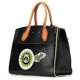Louis Vuitton-Louis Vuitton Black City Steamer World Tour MM-Black