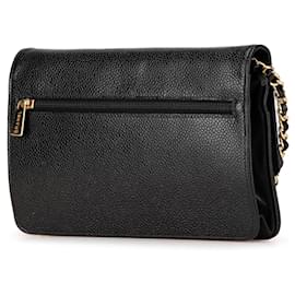 Chanel-Chanel Black CC Caviar Wallet on Chain-Black