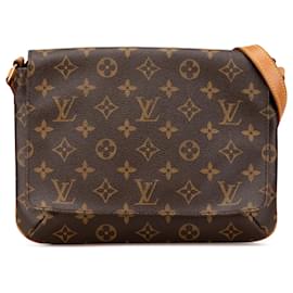 Louis Vuitton-Louis Vuitton Brown Monogram Musette Tango Short Strap-Brown