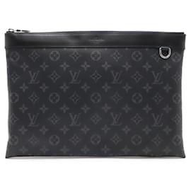 Louis Vuitton-Louis Vuitton Monogram Eclipse Pochette Discovery Clutch Bag-Brown,Black