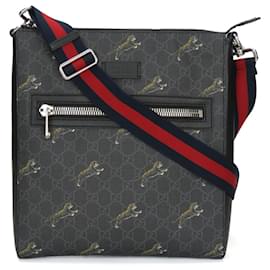 Gucci-Bolsa de Ombro Gucci 474137 GG Supreme Canvas-Marrom,Preto