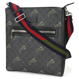 Gucci-Bolsa de Ombro Gucci 474137 GG Supreme Canvas-Marrom,Preto