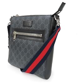 Gucci-Gucci GG Supreme Canvas Leather Messenger Bag-Brown,Black