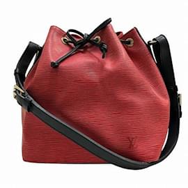 Louis Vuitton-Louis Vuitton Epi Petit Noe M44172 Handbag-Black,Red