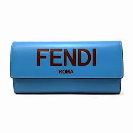 Fendi-FENDI ROMA Continental Long Wallet-Brown,Blue