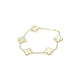 Van Cleef & Arpels-Van Cleef & Arpels Vintage Alhambra Charm Bracelet-Golden
