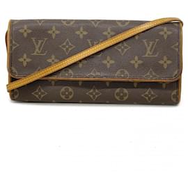 Louis Vuitton-Louis Vuitton Monogram Pochette Twin GM Shoulder Bag-Brown