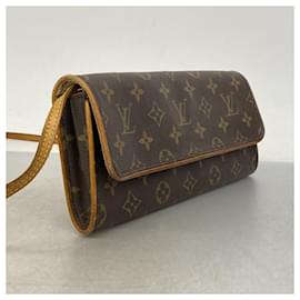 Louis Vuitton-Louis Vuitton Monogram Pochette Twin GM Shoulder Bag-Brown