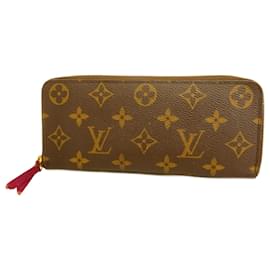 Louis Vuitton-Louis Vuitton Long Wallet Monogram Portefeuille Clemence-Brown,Fuschia