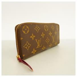 Louis Vuitton-Louis Vuitton Long Wallet Monogram Portefeuille Clemence-Brown,Fuschia