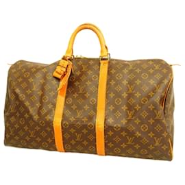 Louis Vuitton-Louis Vuitton Monogram Keepall 55 Boston Bag-Brown