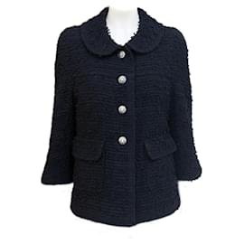 Chanel-New CC Buttons Black Tweed Jacket-Black
