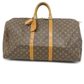 Louis Vuitton-Louis Vuitton Monogram Keepall 55 Boston Bag-Brown