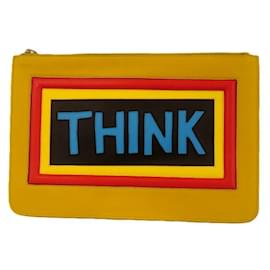 Fendi-Fendi 7NO078 Yellow Clutch Bag-Yellow