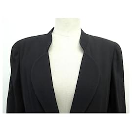 Chanel-NEW CHANEL JACKET CC LOGO BUTTON P07210V05361 L T40 BLACK WOOL JACKET-Black