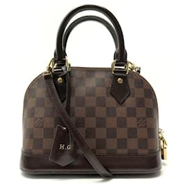 Louis Vuitton-LOUIS VUITTON ALMA BB DAMIER EBENE N40606 SHOULDER BAG-Brown