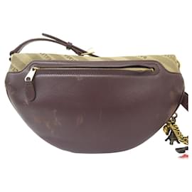 Balenciaga-BALENCIAGA SOUVENIR BELT BAG 518163 CANVAS AND LEATHER-Brown