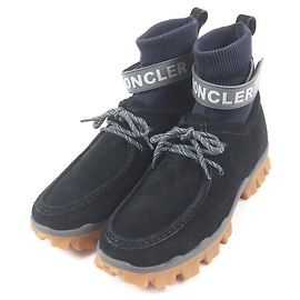 Moncler HENKE Suede Leather Boots Black Black