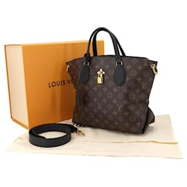 Louis Vuitton-Louis Vuitton Monogram Flower Zipped Tote MM-Black,Monogram
