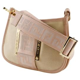 Fendi-Fendi FF Shoulder Bag Pochette-Pink,Beige