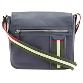 Bally-Bally Trainspotting Shoulder Bag-Navy blue