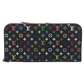 Portefeuille long Monogram Multicolore Louis Vuitton Noir Rose Rouge Multicolore