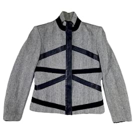 Versus Versace Versace gray jacket with leather inserts Black Grey